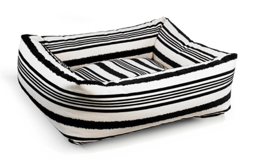 The Dutchie Dog Bed in Tuxedo Stripe by Bowsers